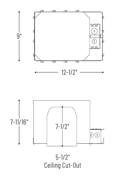 NFBIC-5LMRATA 5" Fire Box IC AT Hsg Ded LED Line Drawing
