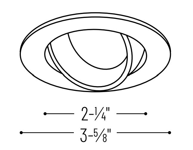 NIOB-2RC27XCMPW/10 2" Iolite LED Round Adjustable Cone Reflector 1000LM / 14W 2700K Line Drawing