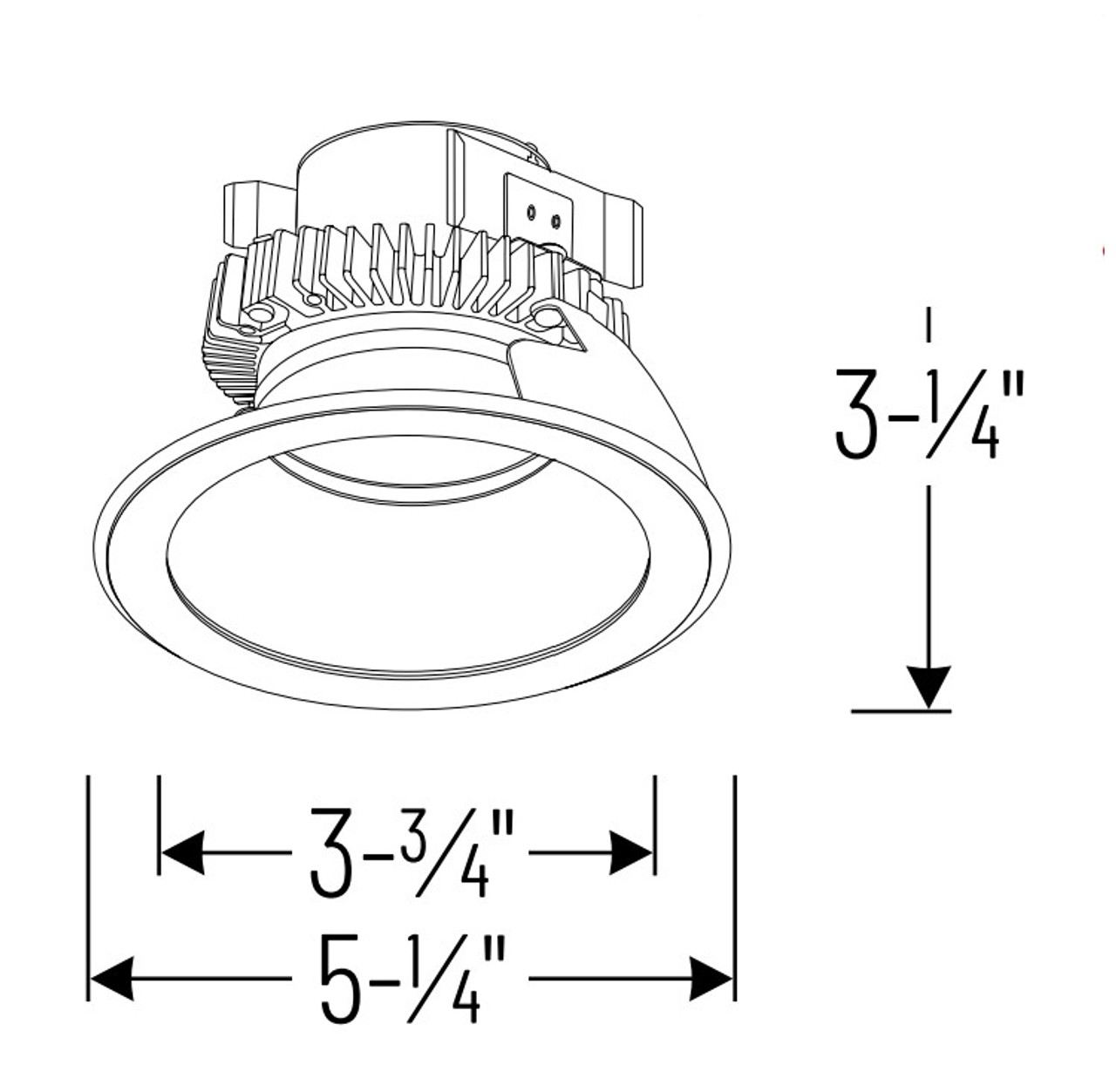 NLCBC2-45130MPW/10 4" Cobalt Click LED Retrofit Round Reflector 1000LM / 12W 3000K Line Drawing