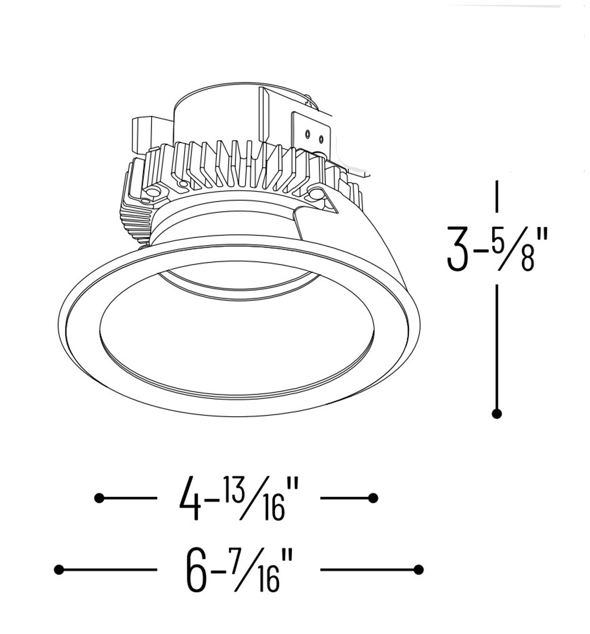 NLCBC2-55130WW/10 5" Cobalt Click LED Retrofit Round Reflector 1000LM / 12W 3000K Line Drawing
