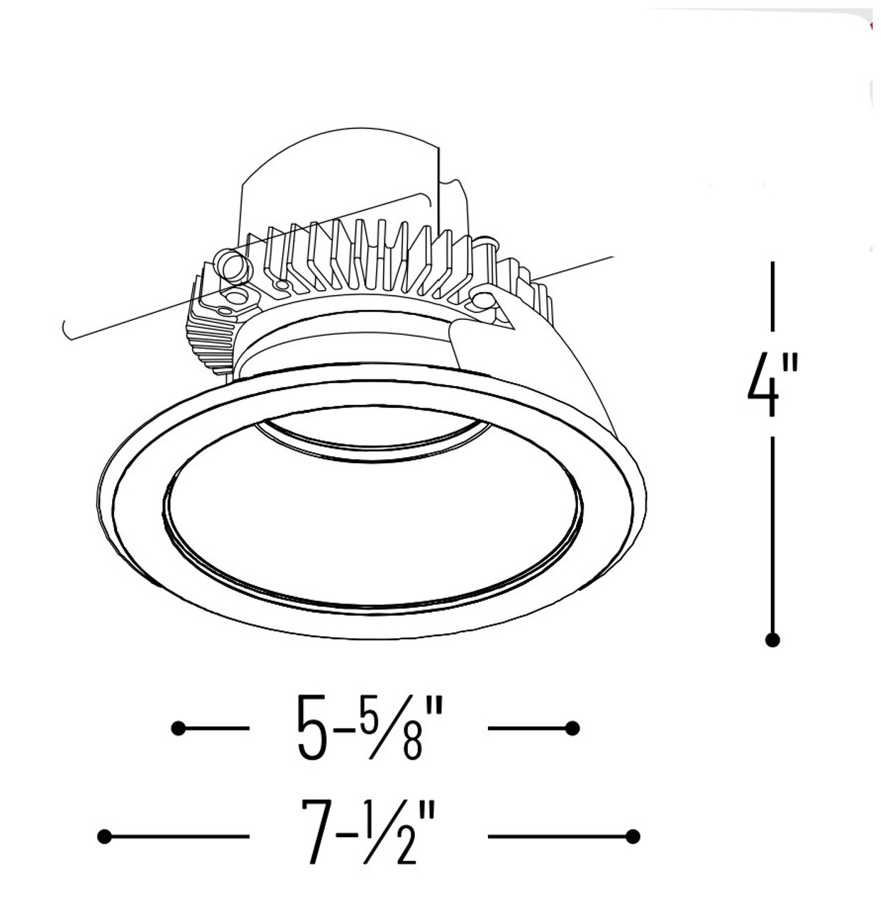 NLCBC2-65127MPW/10 6" Cobalt Click LED Retrofit Round Reflector 1000LM / 12W 2700K Line Drawing