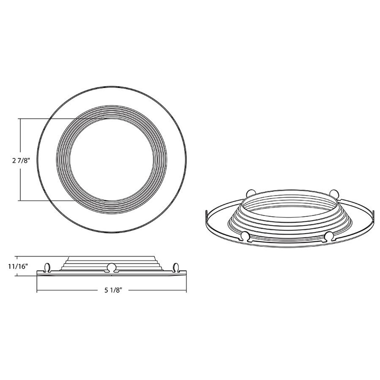 DLTRIM/R4RB-BN Recessed Retrofit Downlight Trim 4" Round Baffle Brushed Nickel