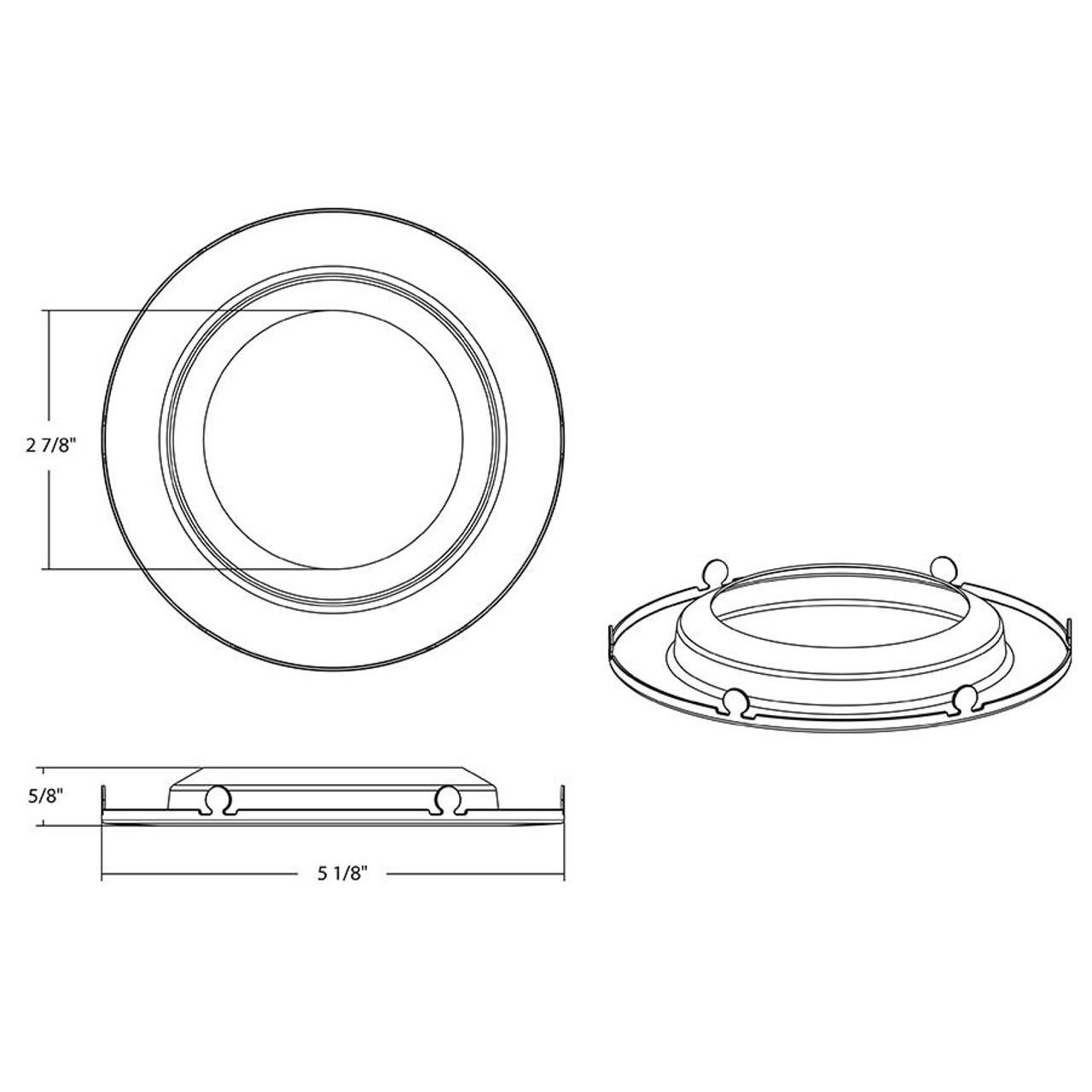 DLTRIM/R4RS-BN Recessed Retrofit Downlight Trim 4' Round Smooth Brushed Nickel