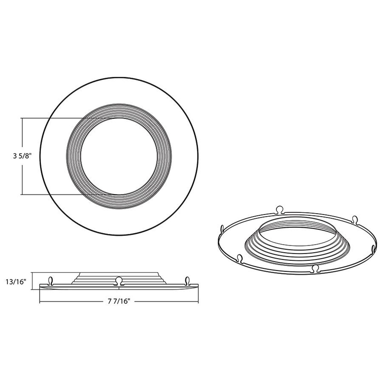 DLTRIM/R6RB-BN Recessed Retrofit Downlight Trim 6" Round Baffle Brushed Nickel