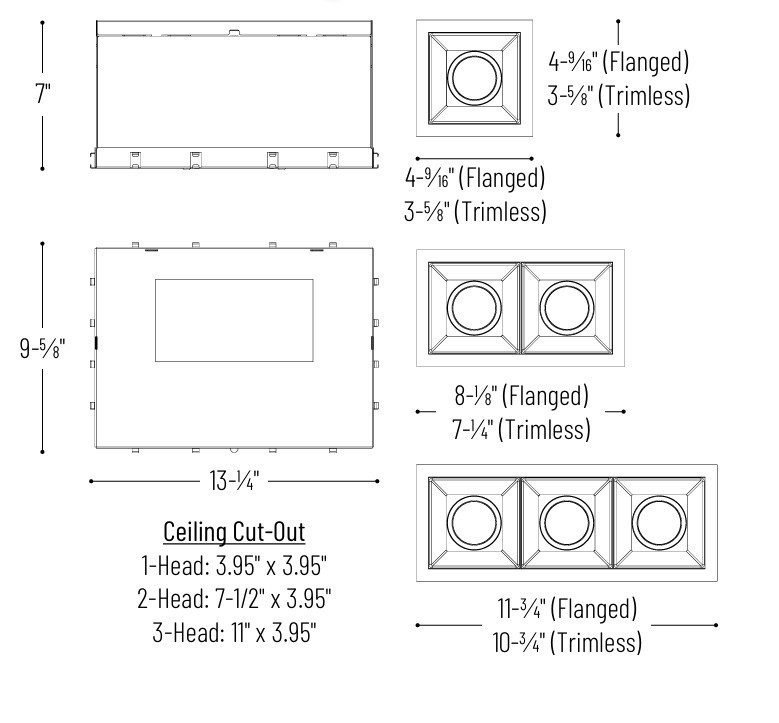 NMIOTL-12-NF-AW-27X-10-MPW Iolite MLS 2-HEAD Trimless Reflector Kit 2700K 1000LM Mpw Adj Line Drawing