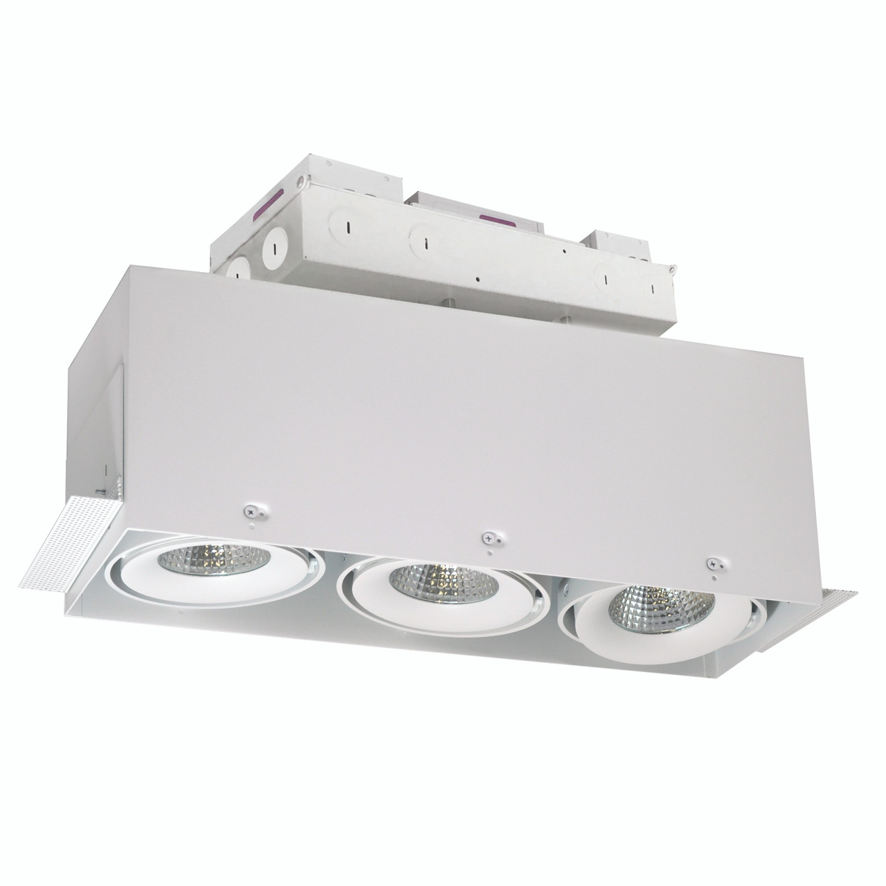 NMRTLG-13D6L1927SW LED Trimless 3-HEAD MLS Housing 30W / 2100LM Per Head 2700K 16D