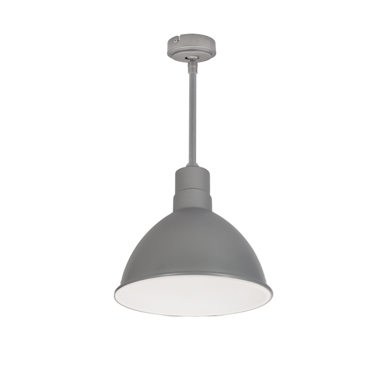 NRLM-10ST3040GMWLE4/60 10" Rlm 60" Stem Mounted LED Shade 3000LM 4000K Gun Metal/white