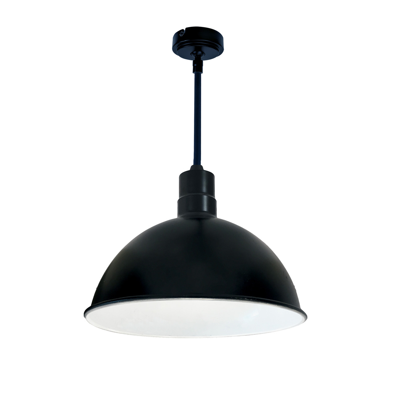 NRLM-16ST2530BWLE4/96 16" Rlm 96" Stem Mounted LED Shade 2500LM 3000K Black/white 120V
