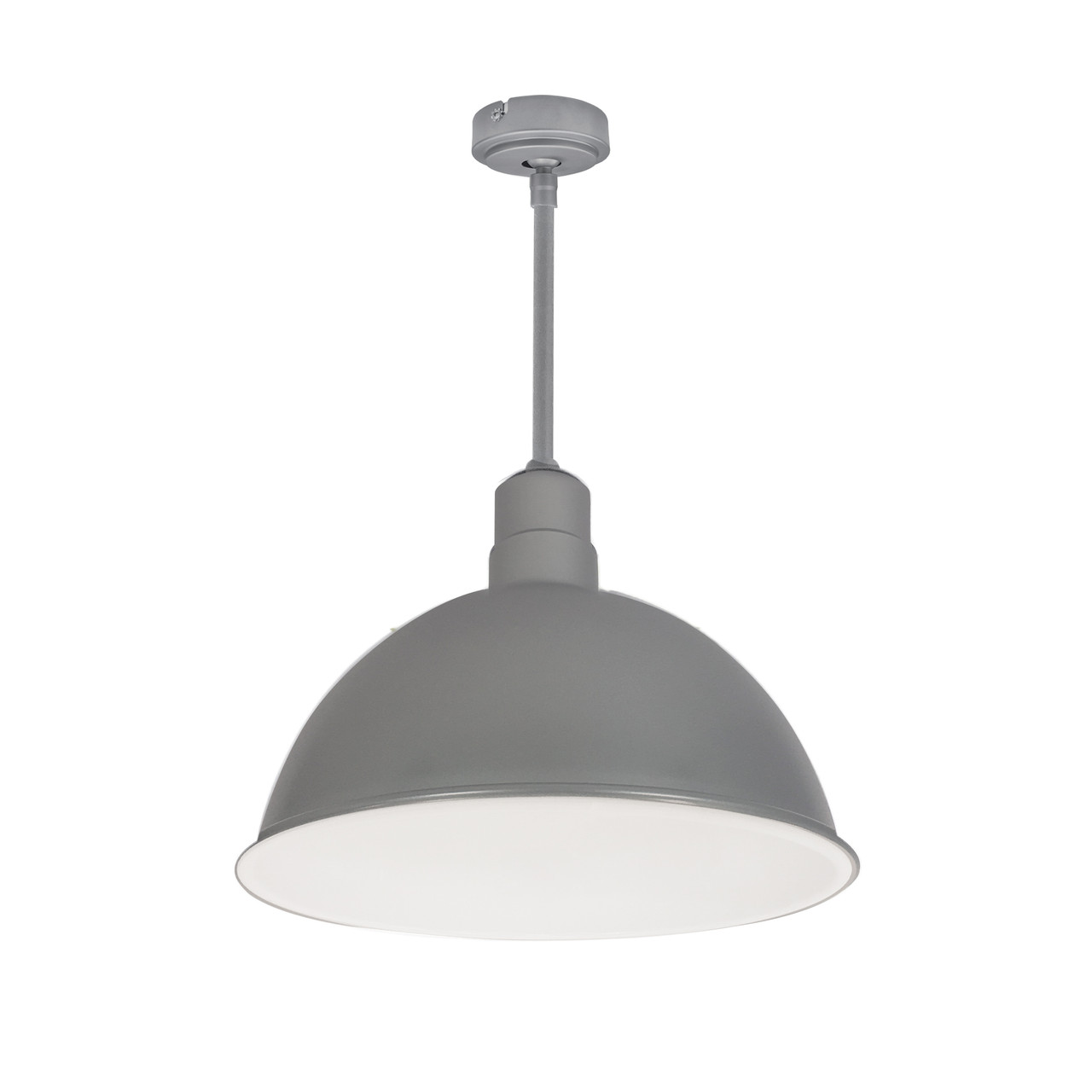 NRLM-16ST2540GMWLE4/48 16" Rlm 48" Stem Mounted LED Shade 2500LM 4000K Gun Metal/white