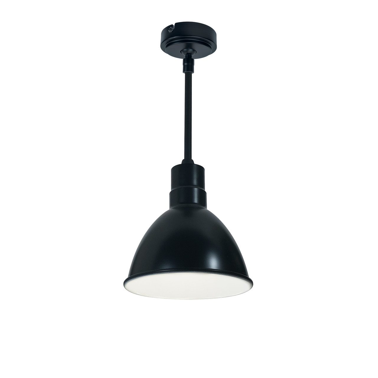 NRLM-8ST1840BWLE4/60 8" Rlm 60" Stem Mounted LED Shade 2200LM 4000K Black/white 120V