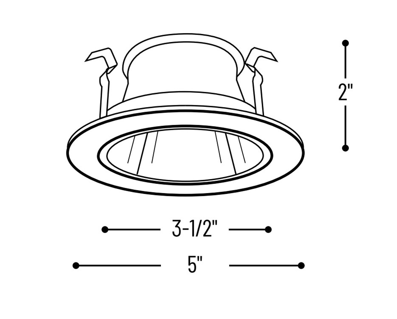 NS-46 4" Specular White Reflector W/ White Metal Trim Line Drawing