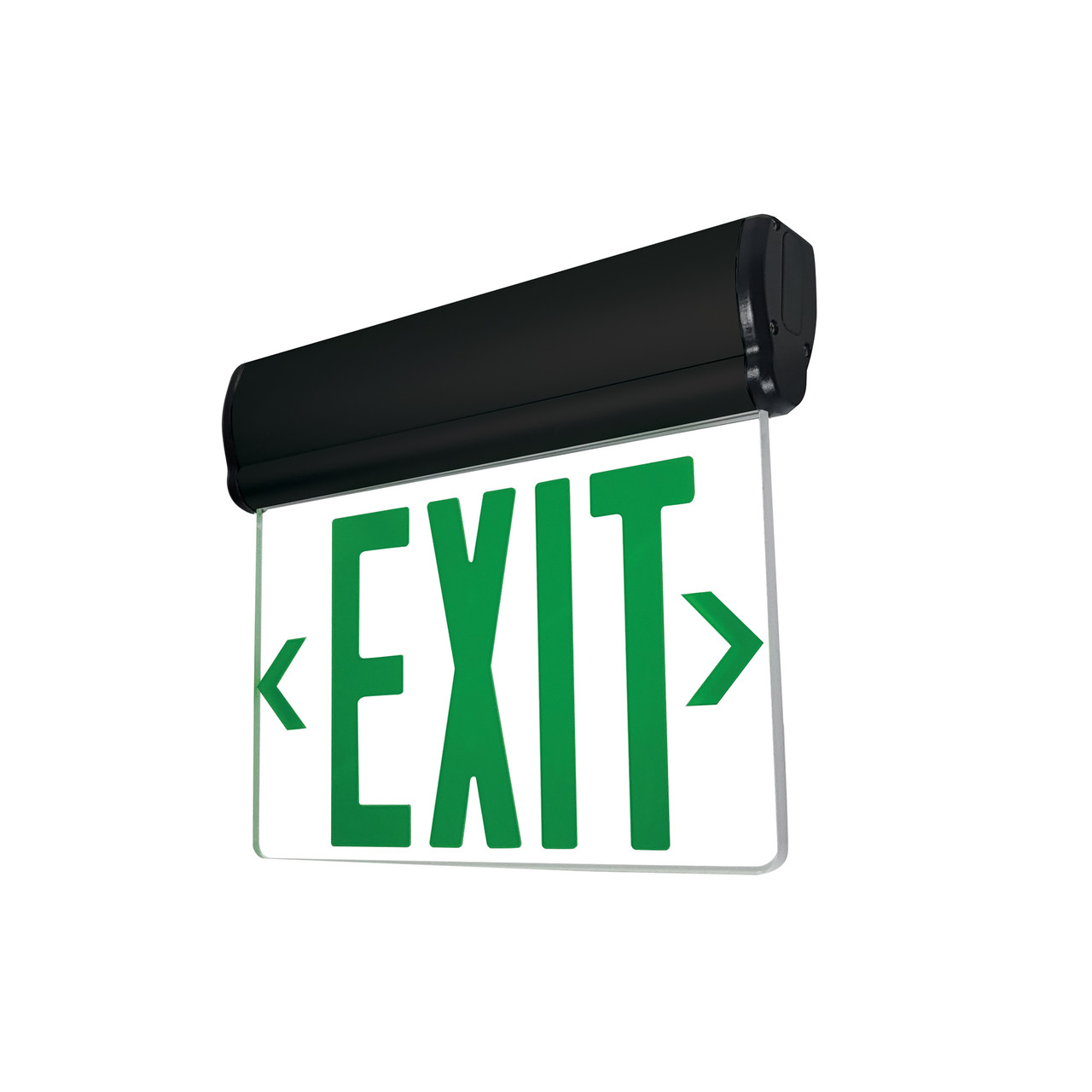 NX-812-LEDGCB Surface Adjustable LED Edge-lit Exit Sign Battery Backup 6" Green