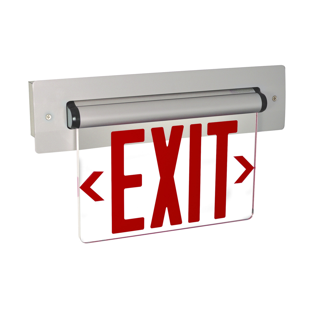 NX-813-LEDRCA Recessed Adjustable LED Edge-lit Exit Sign AC Only 6" Red Letters