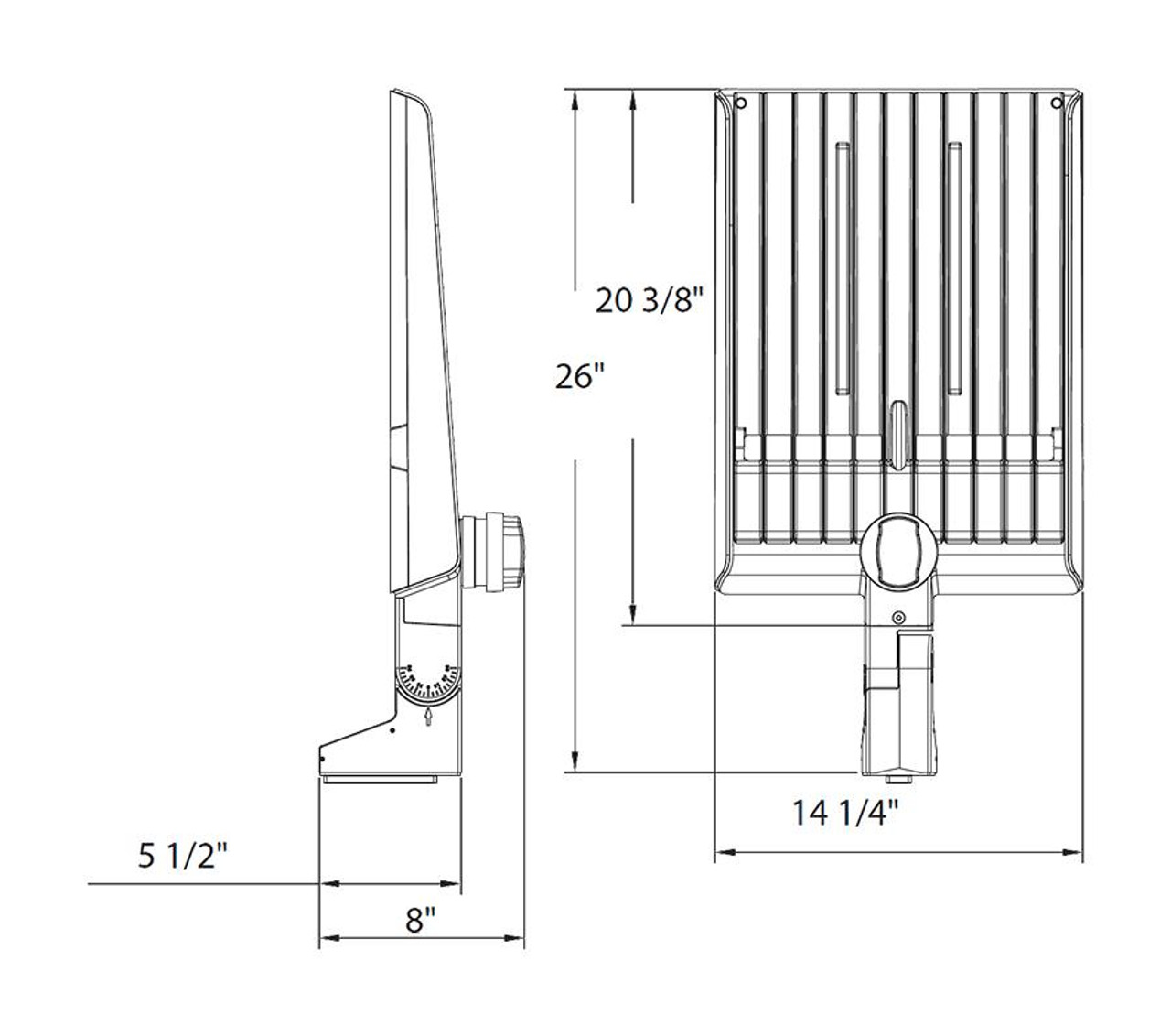 A222T320WMVS  A22 320/280/250W 3000/4000/5000K Type II Pole Mount MVS Bronze