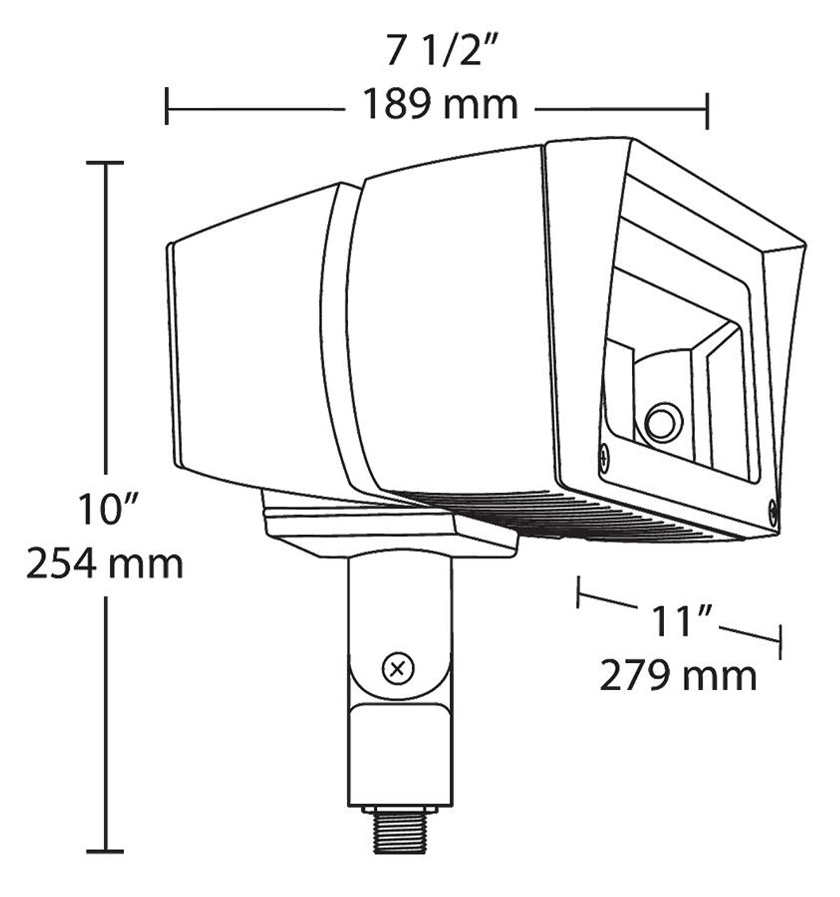 FFLED52YB44W480PCS4  Flood 6521 Lumens FFLED 52W 4X4 480V Swivel Photocell Warm LED
