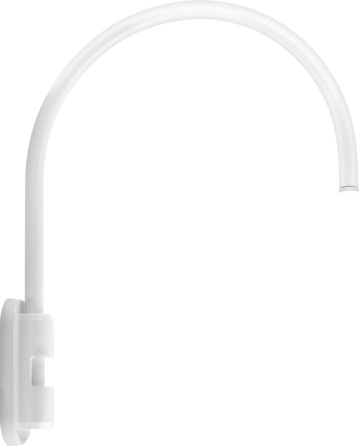 GOOSE5W  Gooseneck STYLE5 Pole 20" High 19" From Pole 1/2" Nps White