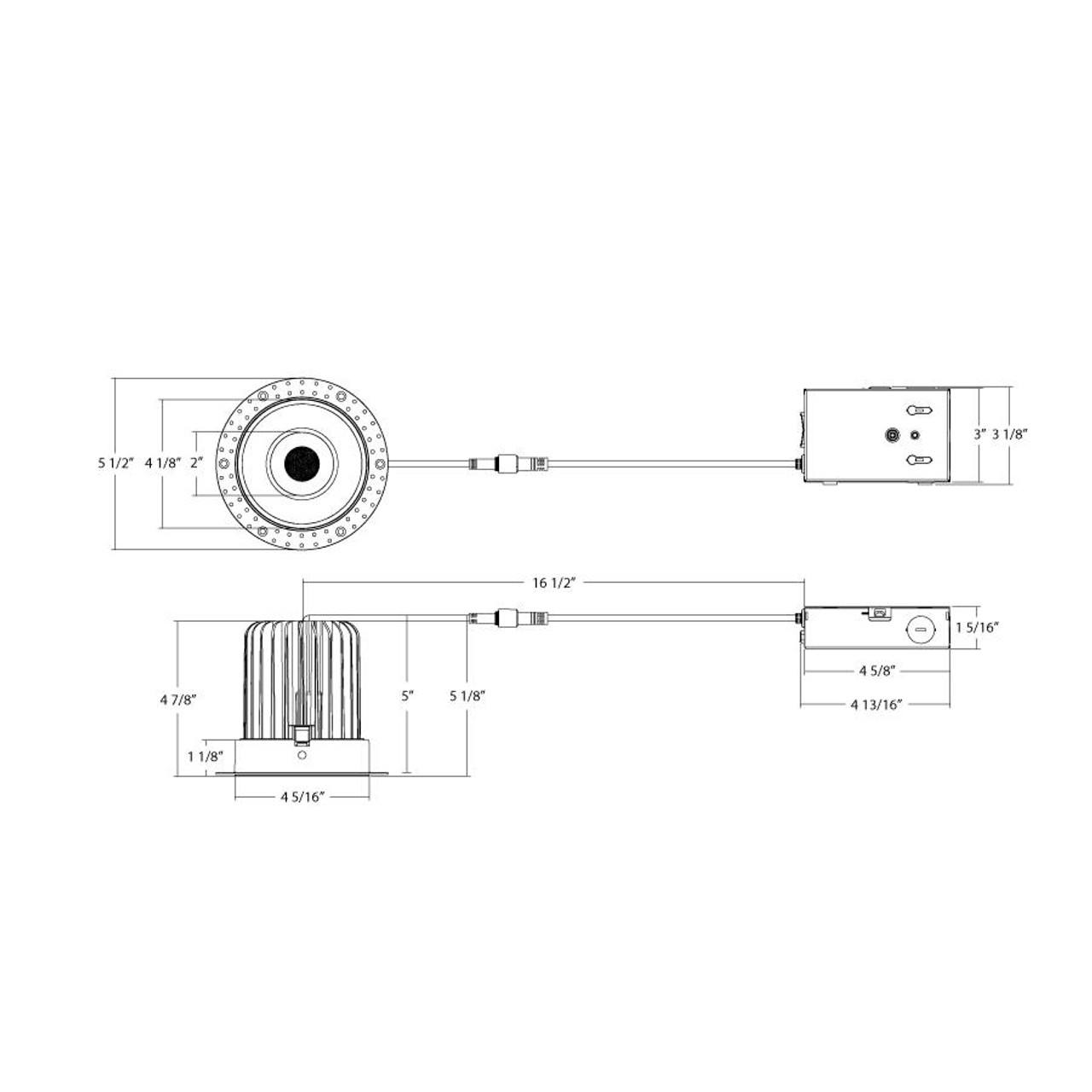 R4TL  Trimless 4IN Round Triac 20W 5CCT 1600LM CRI90 38D White Smooth