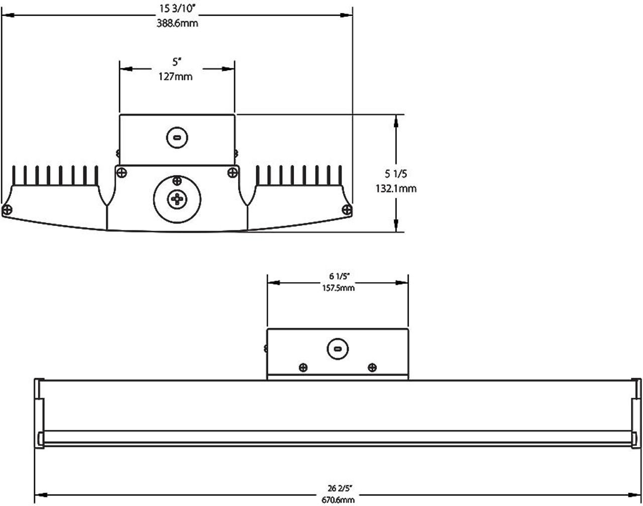 RAILP225WD10LC  High Bay 26731 Lumens Rail Pendant Mount 26 Inches 225W 5000K