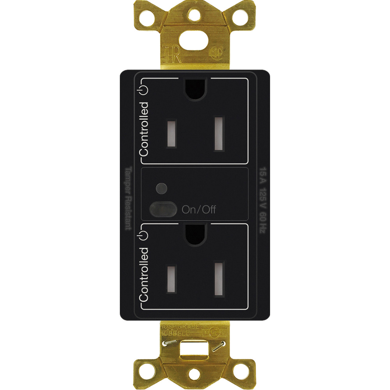 CAR2S-15-DTR-BL  Vive Wireless Receptacle, 15 A Duplex, In Black