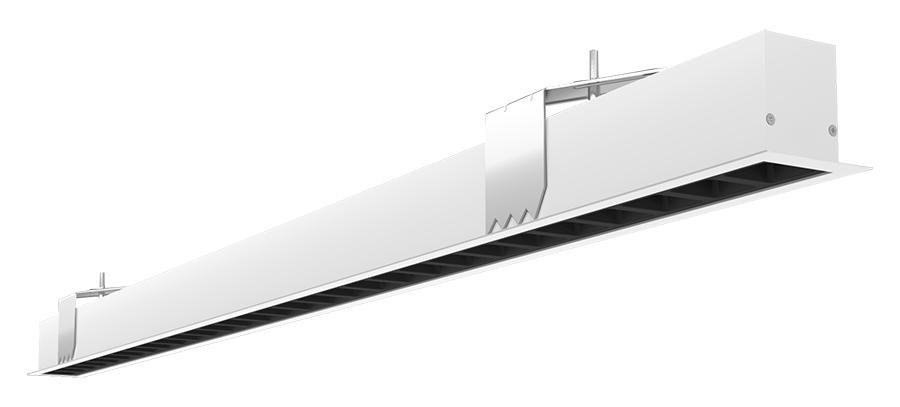 BOA4RL/E BOA 4' Downlight 40/28/24/20/10W Recessed 3000K/3500K/4000K Louver