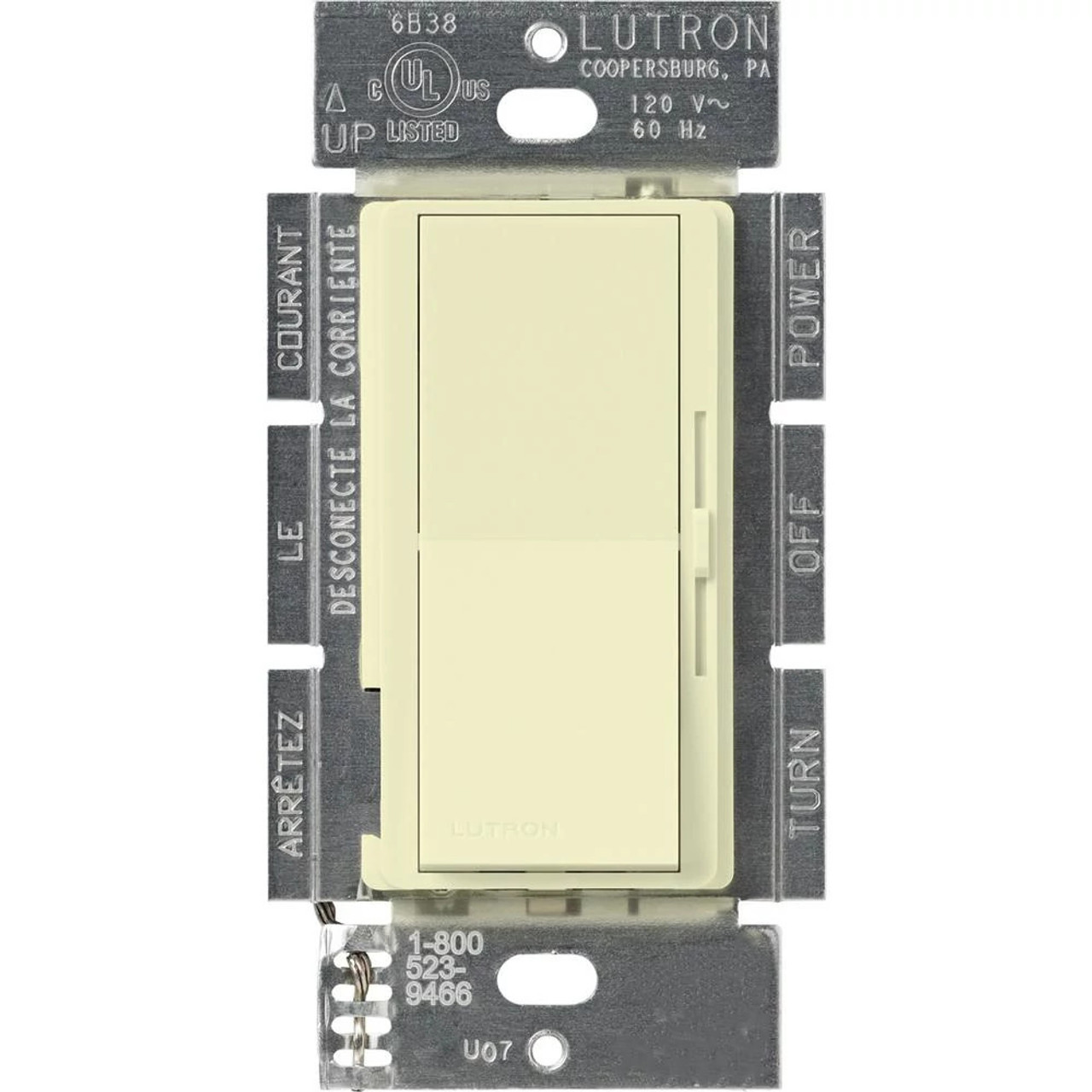 DVFSQ-FH-AL  Lutron Diva 3-SPEED 1.5A Fan Control, SINGLE-POLE/3-WAY, Clamshell