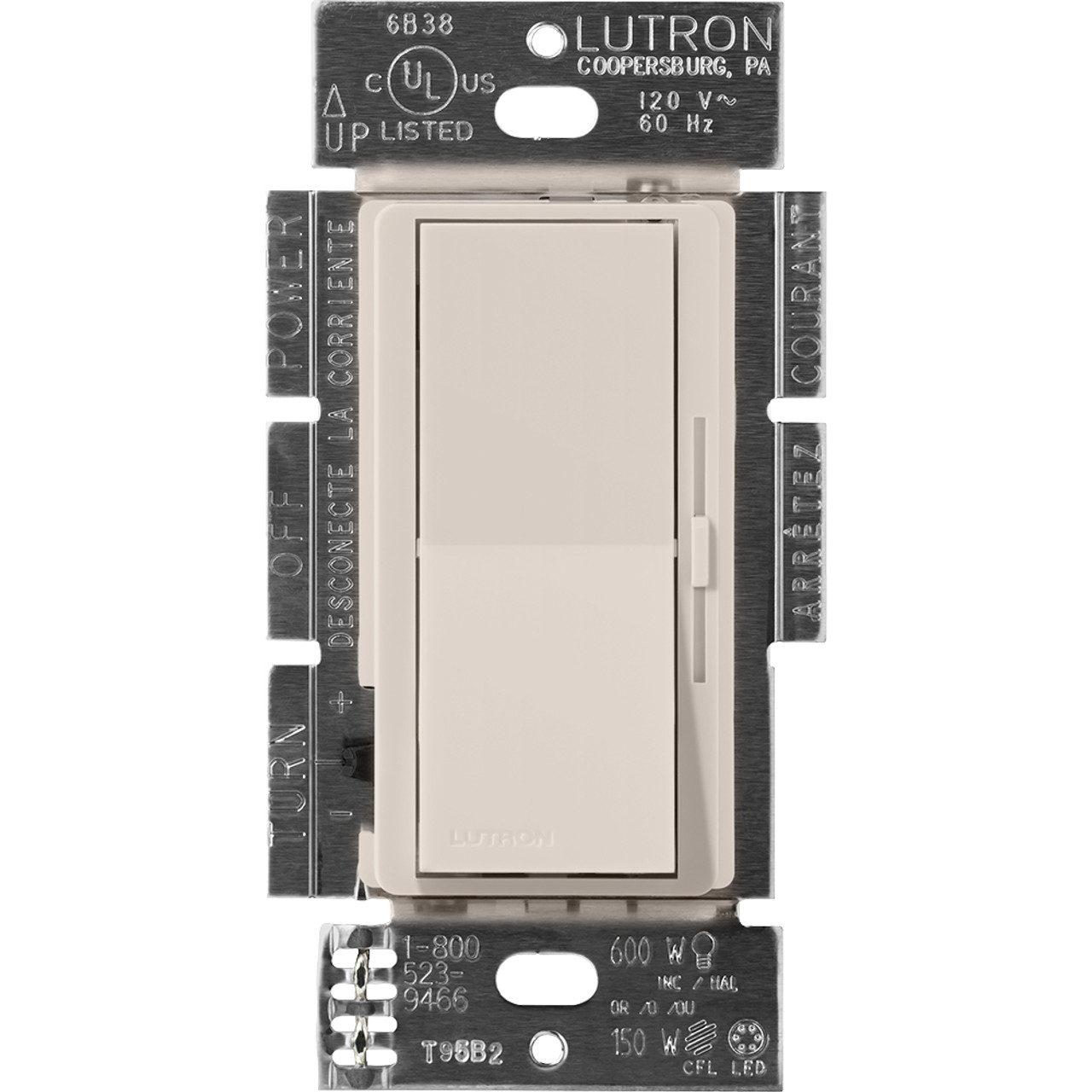 DVSCELV-303P-TP  Diva Dimmer - Satin Finish, Electronic Low-voltage, 3-WAY, 120V/300W