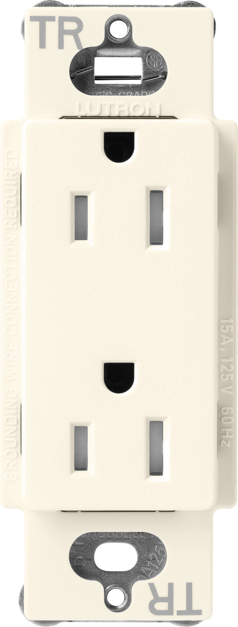 SCRS-15-TR-BI  Lutron Claro Tamper-resistant Duplex Receptacle, 15 Amp, Biscuit
