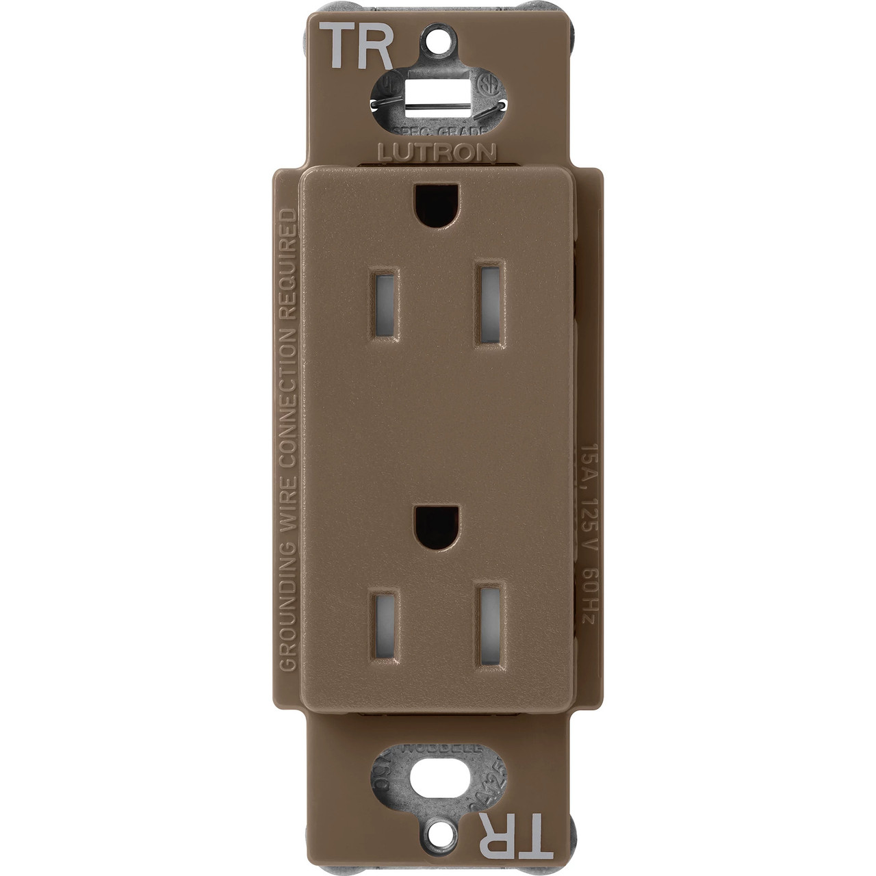 SCRS-15-TR-EP  Lutron Claro Tamper-resistant Duplex Receptacle, 15 Amp, Espresso
