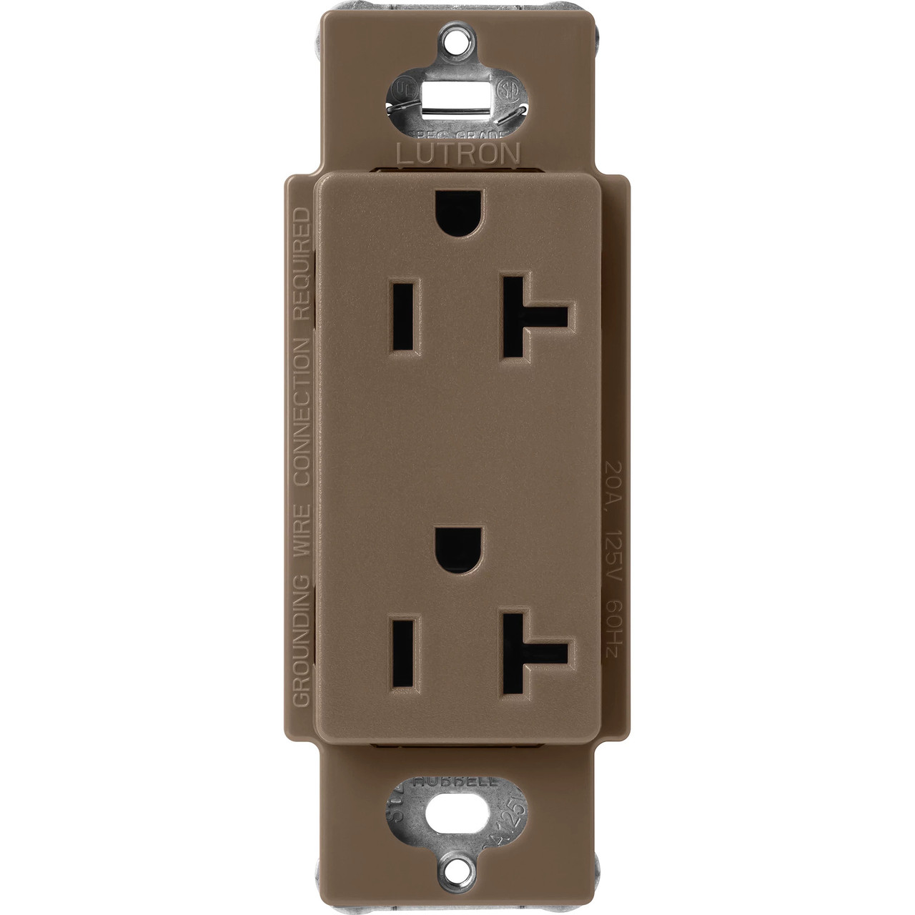 SCR-20-EP  Lutron Claro 20 Amp Duplex Outlet, Espresso