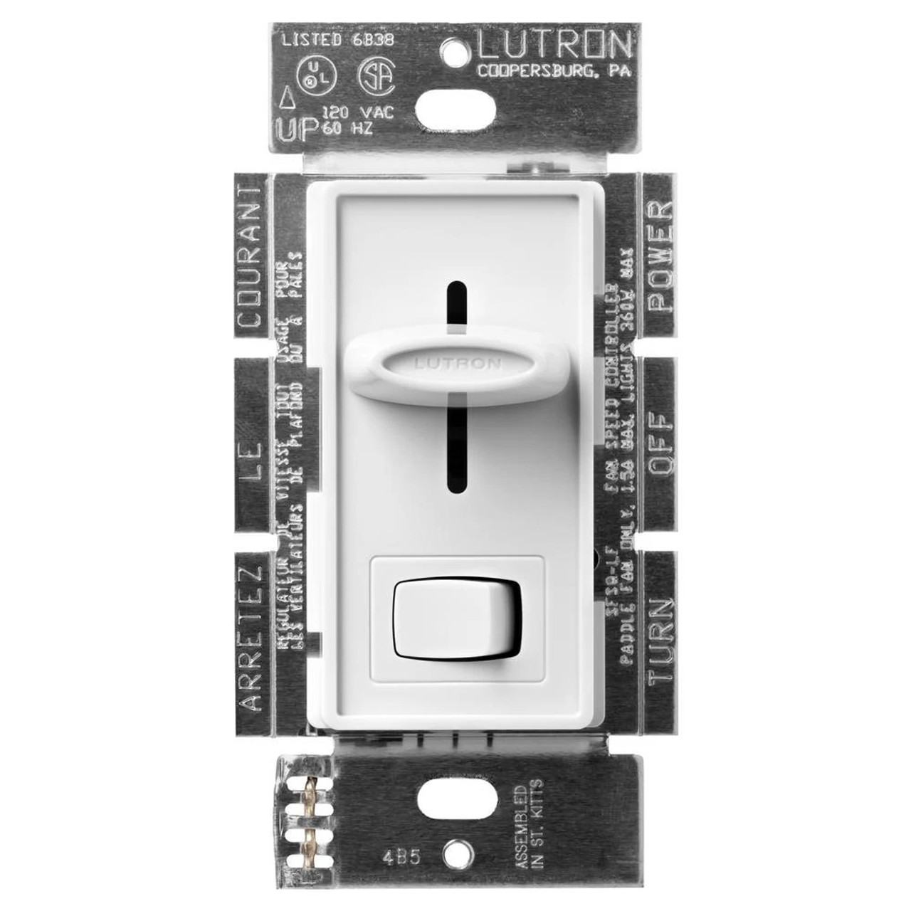 SFSQ-LF-WH  Skylark Fan-speed Control, Single-pole, Quiet 3-SPEED, 120V/360W