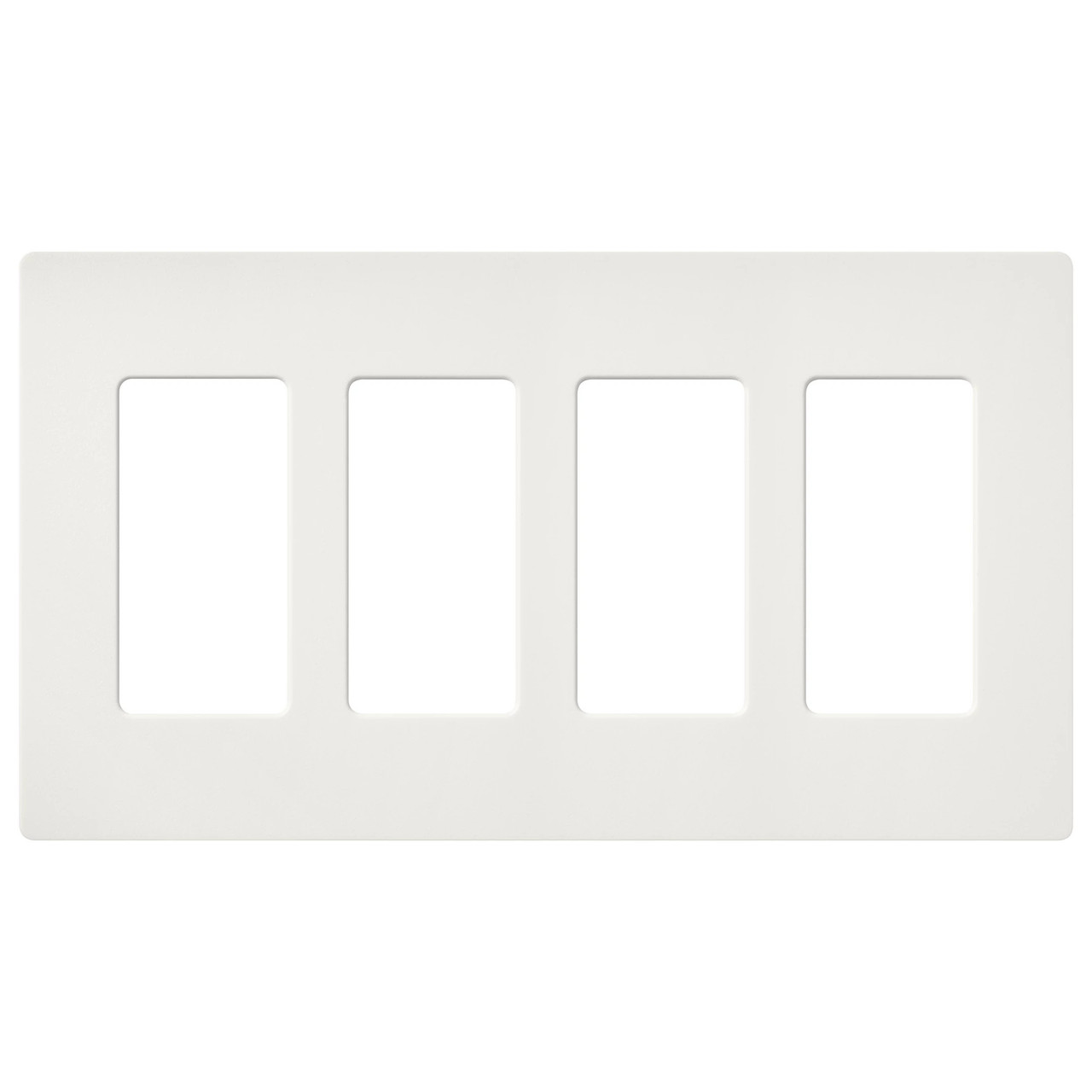 SC-4-RW  Claro Wallplate, Satin Finish, Four-gang In Architectural White