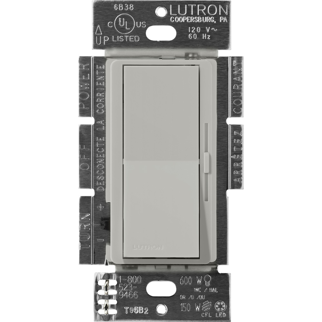 DVSCSTV-PB  Diva Dimmer - Satin Finish, Fluorescent Or LED Dimming With 0-10V