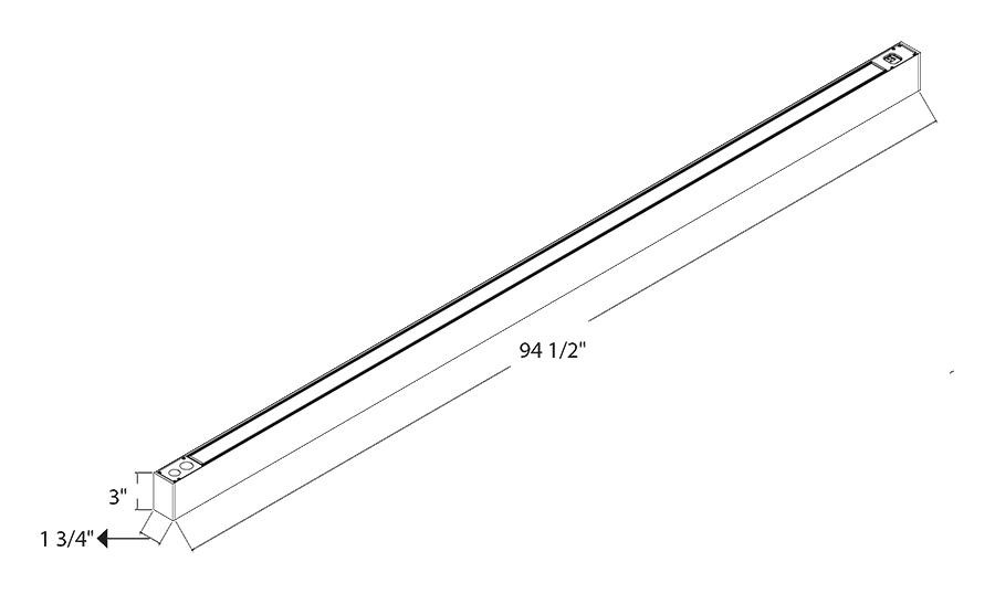 BOA8PUS/MVS/E BOA 8' Up & Downlight Max 80W Pendant 3000K/3500K/4000K Flat