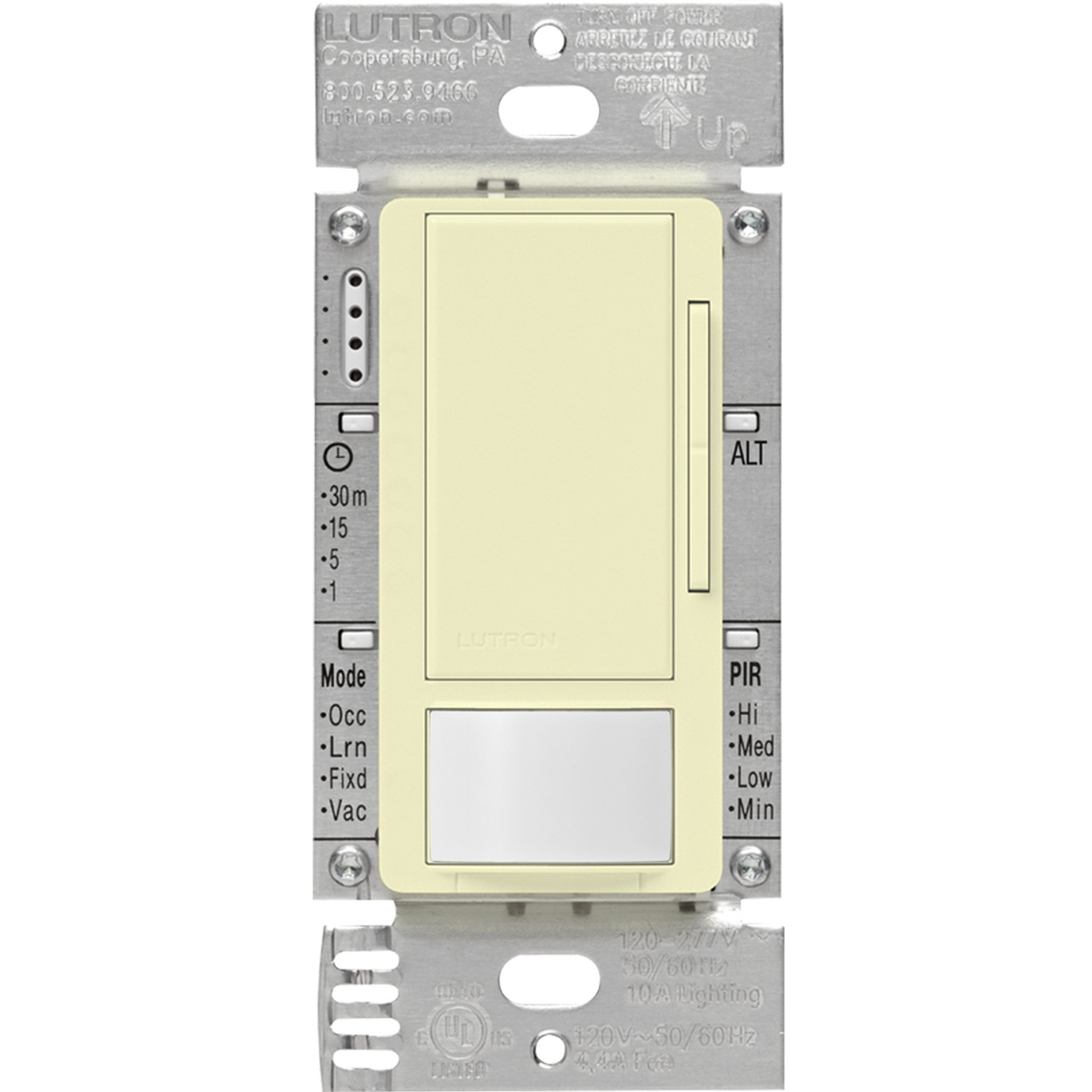 MS-Z101-V-AL  Maestro 0-10V Dimmer Vacancy Sensor, Passive Infrared, 8A Fluorescent