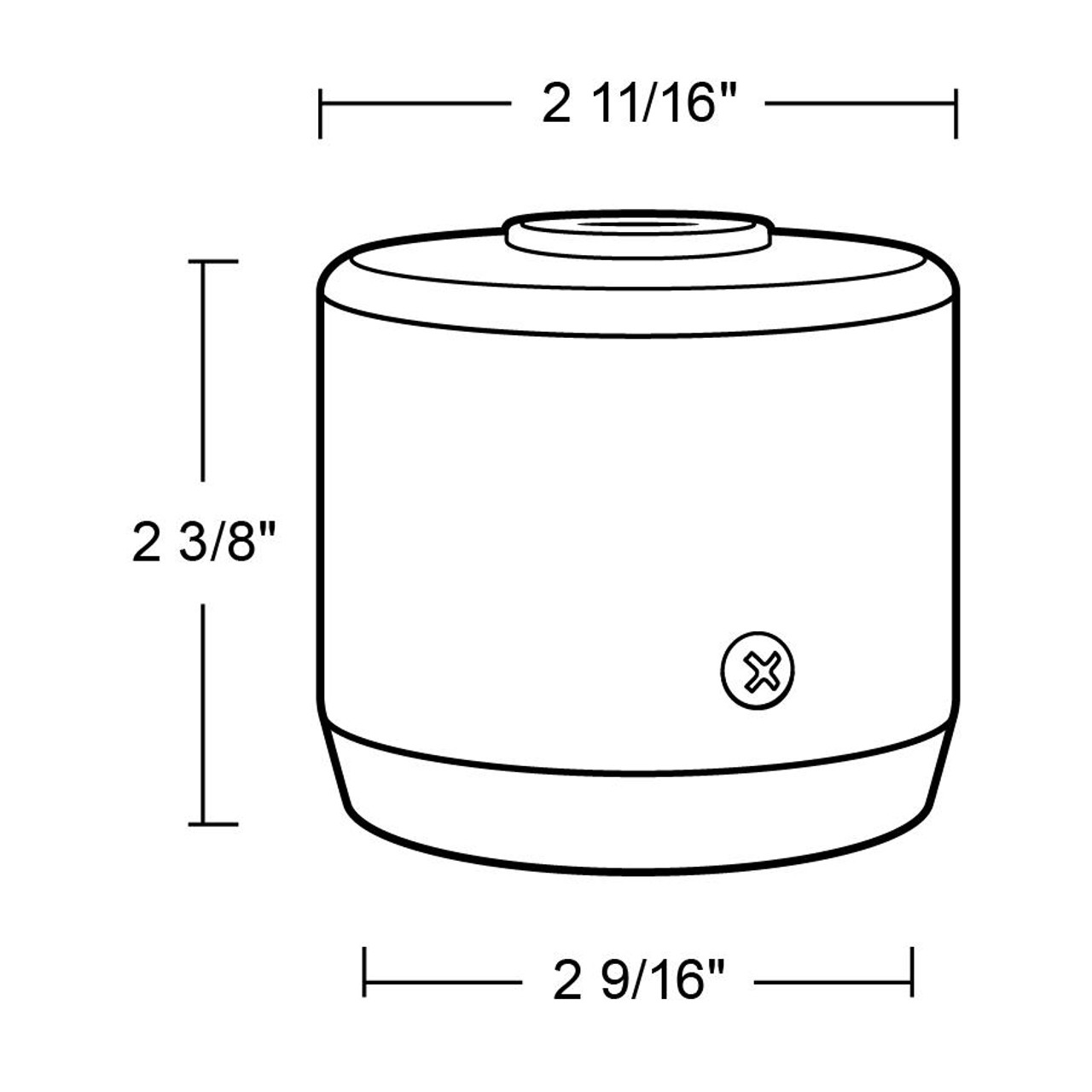 MCAP2B Landscape Mighty Cap 2 Inches Fits 2 3/8 Inches Od Pipe Black Line Drawing
