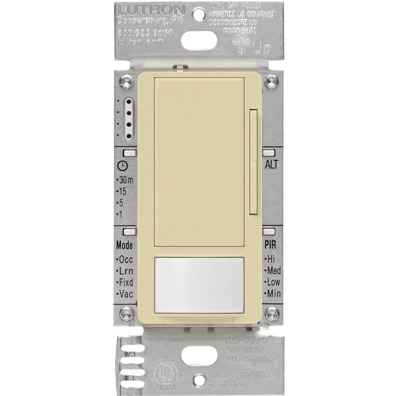 MS-Z101-V-IV  Maestro 0-10V Dimmer Vacancy Sensor, Passive Infrared, 8A Fluorescent