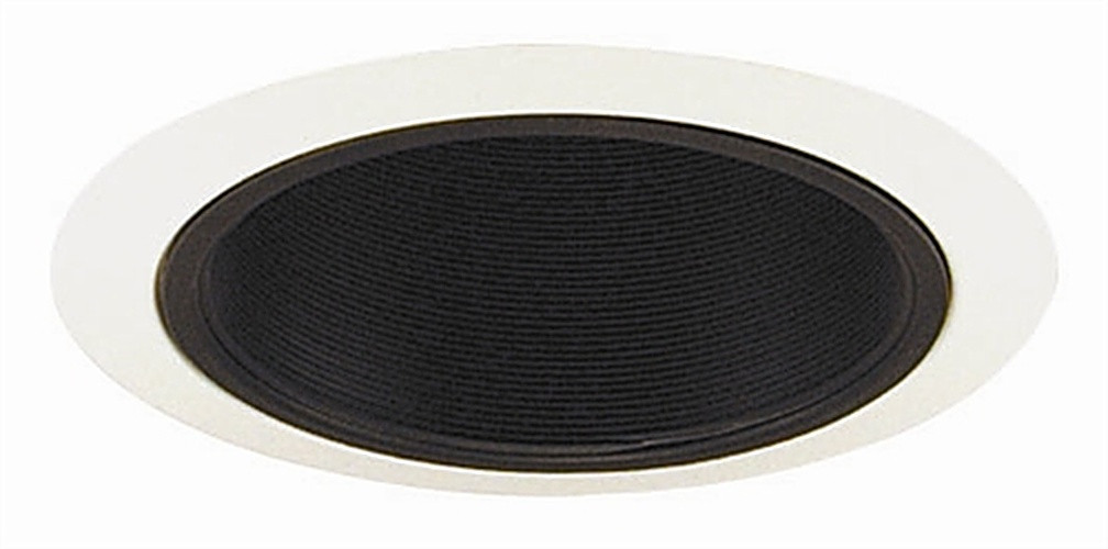 203B-WH  5" Line Voltage Deep Baffle Trim, Black Baffle, White Trim