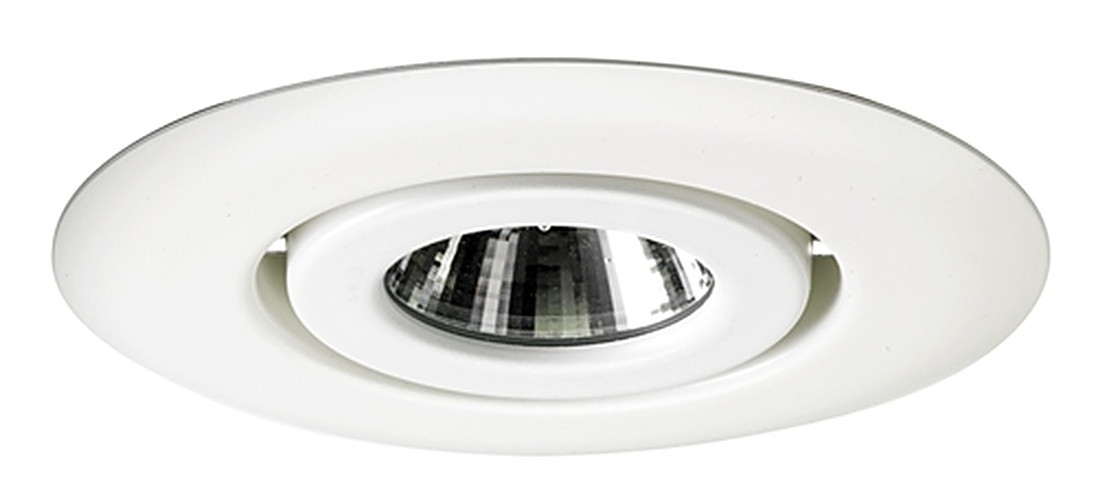 440-WH  4" Line Voltage, Low Voltage, Flush Gimbal Ring Trim, GU10 Base, White Trim