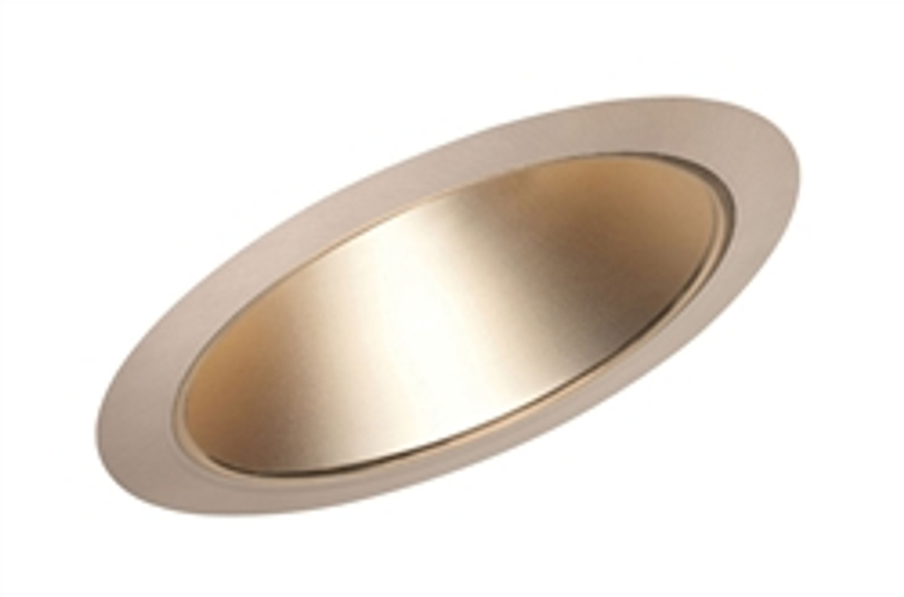 6" Line Voltage, Fluorescent, Super Slope Ceiling Reflector Cone Trim, Wheat Haze Reflector, Aged Bronze Trim