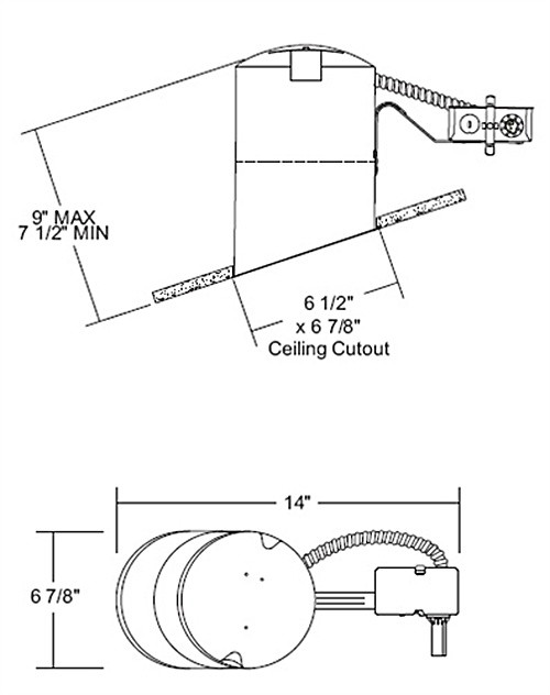 TC926R  6" Standard Slope Line Voltage Remodel Housing