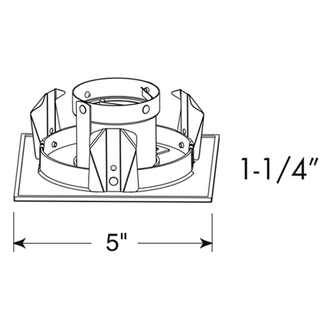 443SQ-WH  4" Low Voltage Square Pinhole Trim, White Trim