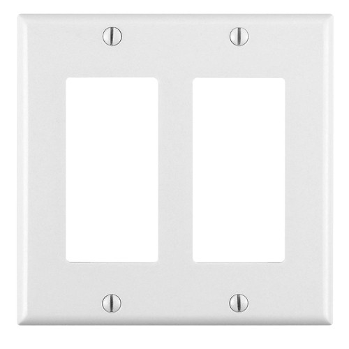 80409-W 2 Gang White Wallplate