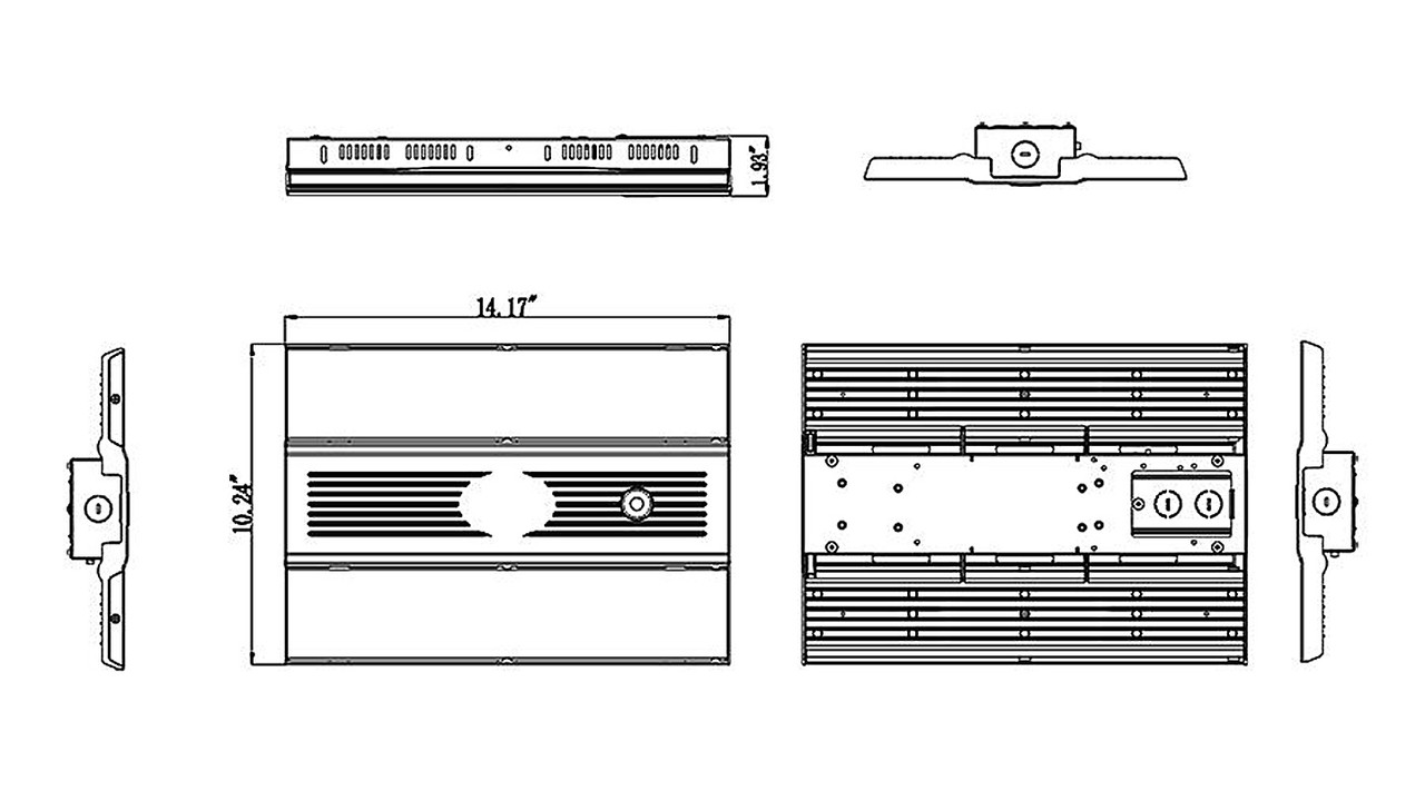 RBAY17S/8CP Linear Hibay 130/100/80W 120-277V 5000K/4000K/3500K W/8' Cord
