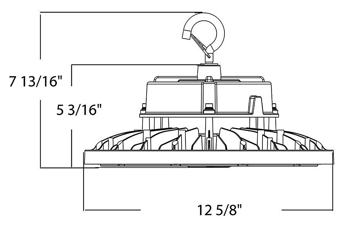 H17XLB/6CP2 H17 Highbay 240/200/150W 3000K/4000K/5000K 6'  7-15 CP2 Black