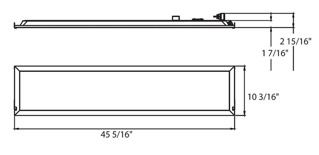 RPLED1X4/LCBS/MVS Line Drawing