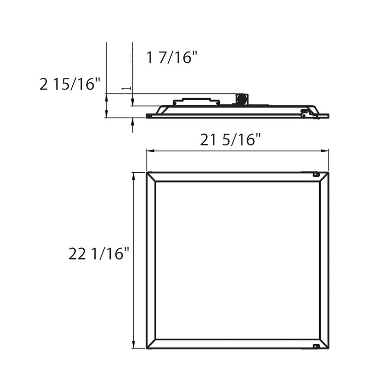 RPLED2X2/LCB Line Drawing
