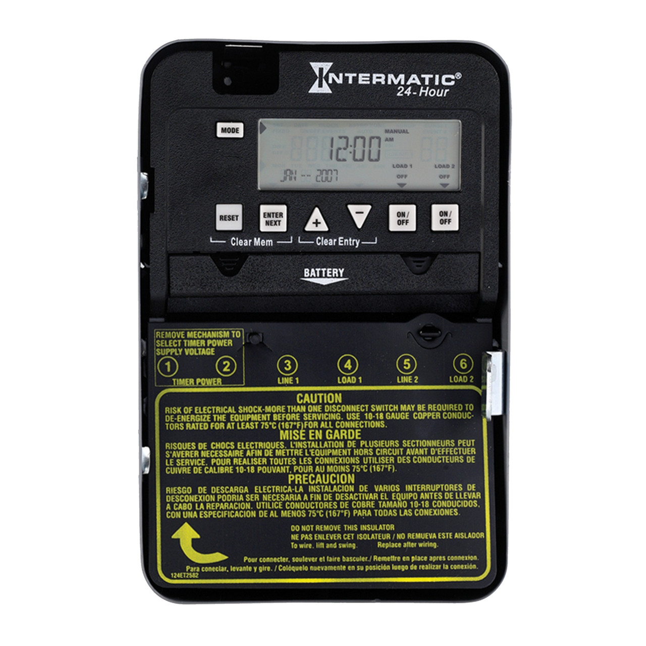 ET1125C  24-Hour 2-Circuit Electronic Control, 120-277 VAC, 2-SPST, Indoor Circuit Board