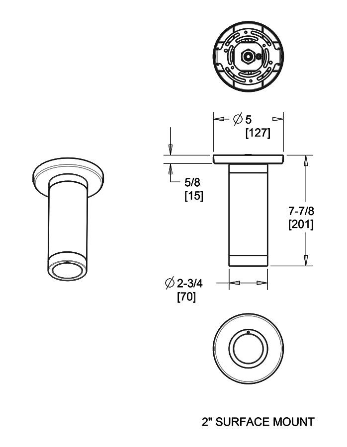 CDLED2S-10W-40D940-W Cylinders 755 Lumens CDLED 10W 2 Inches Surface Mount 90CRI 4000K