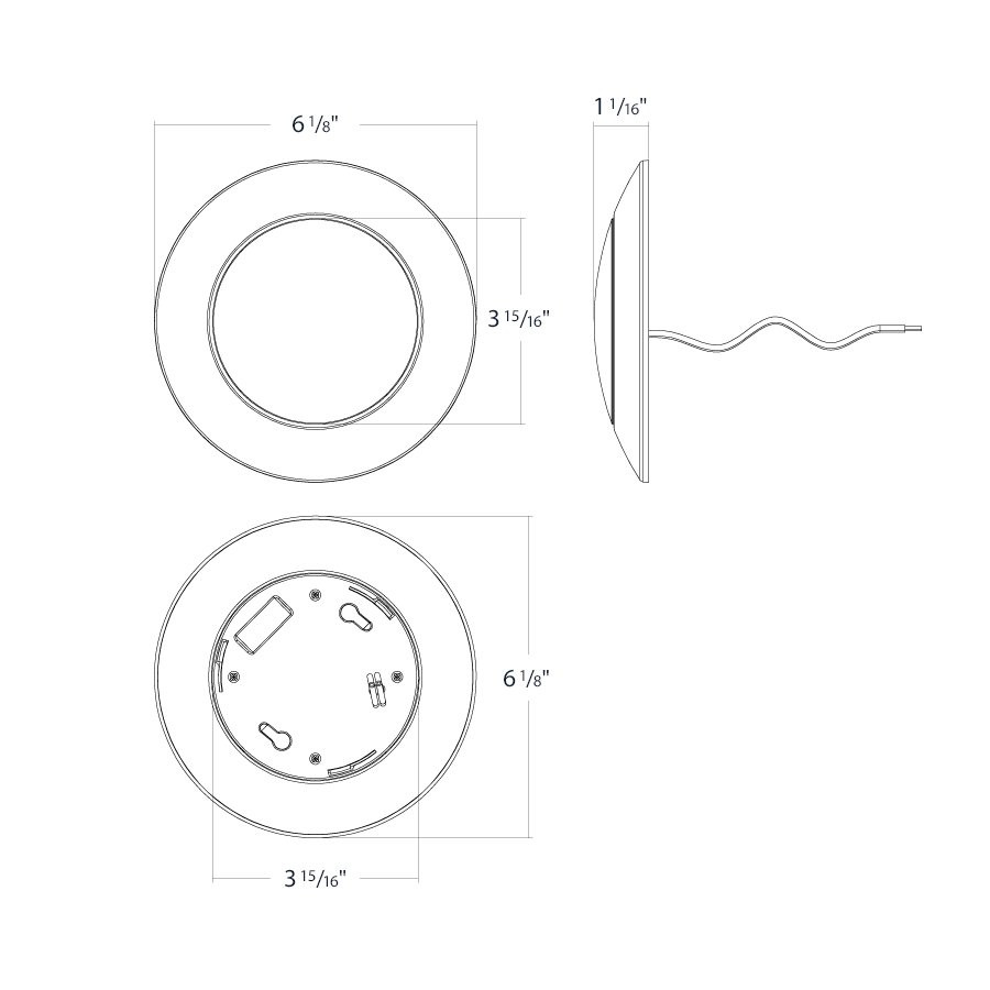 DISK17-4/BP 4INCH DISK17 5CCT FA CRI90 120V Dim 12PACK Line Drawing