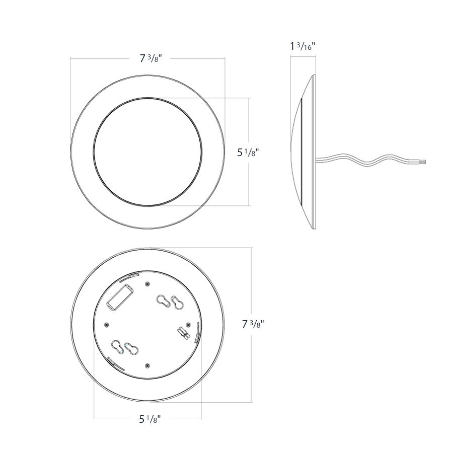 DISK17-6/BP 6INCH DISK17 5CCT FA CRI90 120V Dim 12PACK Line Drawing